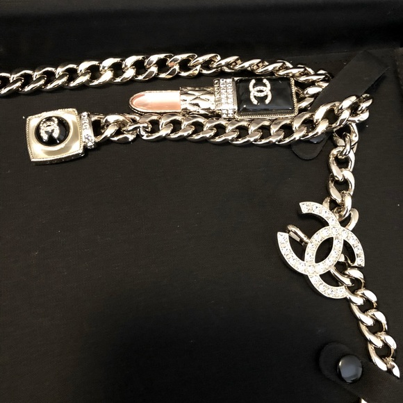 NWT Chanel 22C Cuban Link lipstick & CC Belt in 80 - Picture 2 of 9